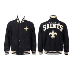 New Orleans Saints Black Bomber Hoodie 2018 - 2019