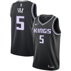 De'Aaron Fox Sacramento Kings Swingman Jersey - Statement Edition – Black