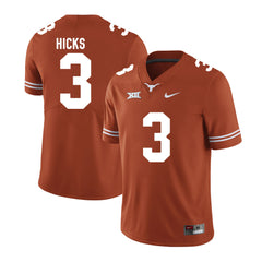 Texas Longhorns Jordan Hicks 3 Brunt Orange Jersey 2018 - 2019