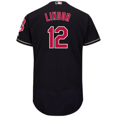 Francisco Lindor Cleveland Indians Majestic Alternate Authentic Collection Flex Base Player Jersey - Navy