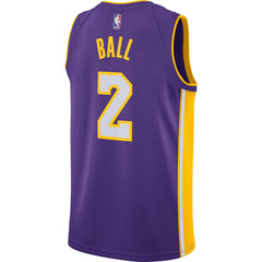 Lonzo Ball Los Angeles Lakers Purple Swingman Jersey 2018 - 2019