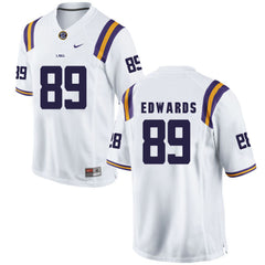 LSU Lavar Edwards 89 White Jersey 2018 - 2019