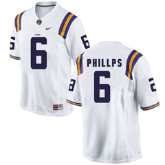 LSU Jacob Phillps 6 White Jersey 2018 - 2019