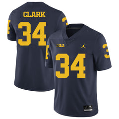 Michigan Jeremy Clark 34 Navy Jersey 2018 - 2019