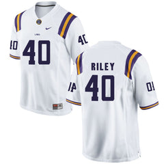 LSU Duke Riley 40 White Jersey 2018 - 2019