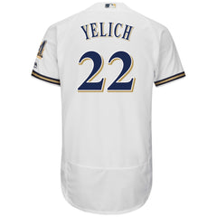 Christian Yelich Milwaukee Brewers Majestic Authentic Collection Flex Base Player Jersey – White