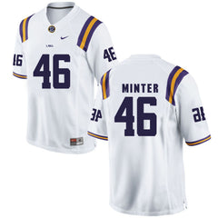 LSU Kevin Minter 46 White Jersey 2018 - 2019
