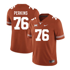 Texas Longhorns Kent Perkins 76 Brunt Orange Jersey 2018 - 2019