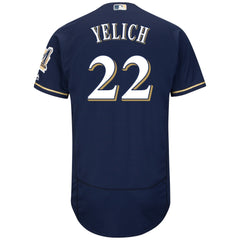 Christian Yelich Milwaukee Brewers Majestic Authentic Collection Flex Base Player Jersey – Navy