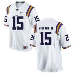LSU Kary Vincent jr.15 White Jersey 2018 - 2019