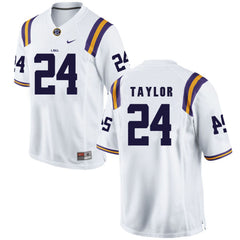 LSU Tyler Taylor 24 White Jersey 2018 - 2019