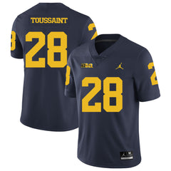 Michigan Fitzgerald Toussaint 28 Navy Jersey 2018 - 2019
