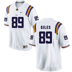 LSU Jonathan Giles 89 White Jersey 2018 - 2019