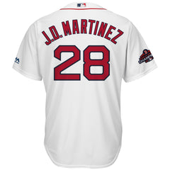 J.D. Martinez Boston Red Sox Majestic 2018 World Series Champions Team Logo Player Jersey – White