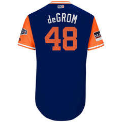 Jacob deGrom "deGrom" New York Mets Majestic 2018 MLB Little League Classic Authentic Jersey – Royal/Orange