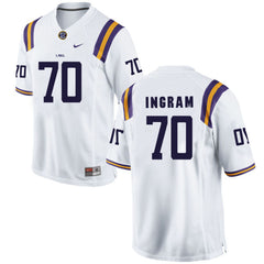 LSU Edward Ingram 70 White Jersey 2018 - 2019