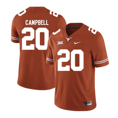 Texas Longhorns CAMPBELL 20 Brunt Orange Jersey 2018 - 2019