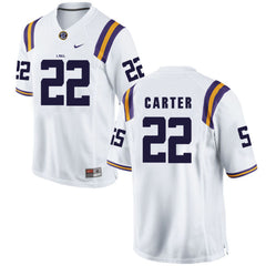LSU Tory Carter 22 White Jersey 2018 - 2019