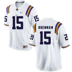 LSU Myces Brennan 15 White Jersey 2018 - 2019