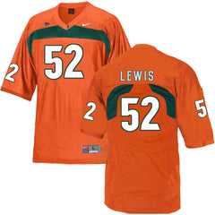 Miami Hurricanes Lewis 52 Orange Jersey 2018 - 2019