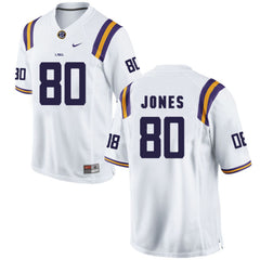 LSU Donnie jones 80 White Jersey 2018 - 2019