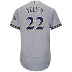 Christian Yelich Milwaukee Brewers Majestic Authentic Collection Flex Base Player Jersey – Gray