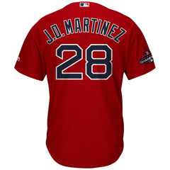 J.D. Martinez Boston Red Sox Majestic 2018 World Series Champions Team Logo Player Jersey – Scarlet