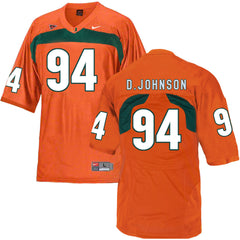 Miami Hurricanes D.JOJNSON 94 Orange Jersey 2018 - 2019