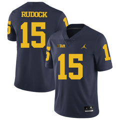 Michigan Jake Rudock 15 Navy Jersey 2018 - 2019