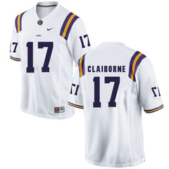 LSU Morris Claiborne 17 White Jersey 2018 - 2019