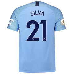 David Silva Manchester City 2018/19 Home Player Jersey – Blue