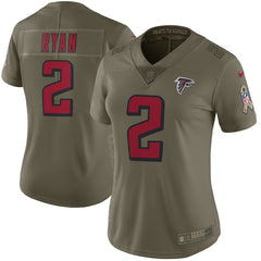 Matt Ryan Atlanta Falcons Women's Salute to Service Limited Jersey - Olive 2018/2019