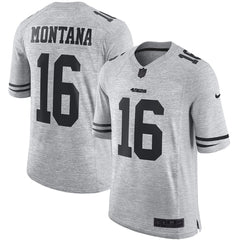 Joe Montana San Francisco 49ers Retired Gridiron Gray II Limited Jersey - Gray 2018/2019