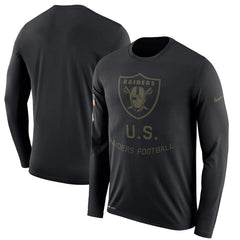 Oakland Raiders Men's Long Sleeve Black Salute to Service Sideline Legend Performance 2018/2019
