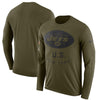 Image of New York Jets Men's Long Sleeve Olive Salute to Service Sideline Legend Performance 2018/2019