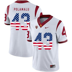 USC Troy Polamalu 43 White Jersey 2018 - 2019