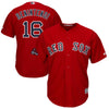 Image of Andrew Benintendi Boston Red Sox Majestic 2018 World Series Champions Team Logo Player Jersey – Scarlet