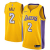 Image of Lonzo Ball Los Angeles Lakers Yellow Swingman Jersey 2018 - 2019