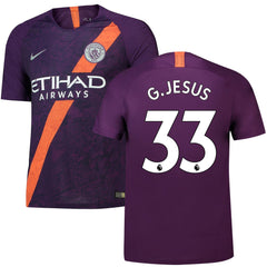 Gabriel Jesus Manchester City 2018/19 Third Player Jersey – Purple