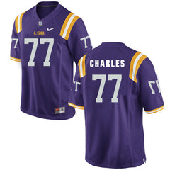 LSU Saahdiq Charles 77 Purple Jersey 2018 - 2019