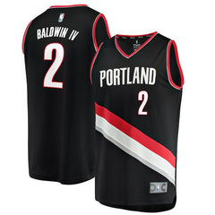 Wade Baldwin IV Portland Trail Blazers Branded Fast Break Team Color Player Jersey Black - Icon Edition