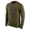 Image of Denver Broncos Men's Long Sleeve Olive Salute to Service Sideline Legend Performance 2018/2019