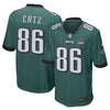 Image of Men's Zach Ertz Midnight Green Philadelphia Eagles Super Bowl LII Champions Patch Game Jersey 2019