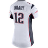 Image of Tom Brady New England Patriots Women's White Super Bowl LII Bound Game Jersey 2019