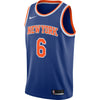 Image of Kristaps Porzingis New York Knicks Blue Swingman Jersey 2018 - 2019