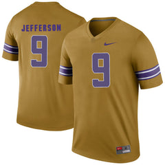 LSU Rickey Jefferson 9 Gridiron Gold Jersey 2018 - 2019