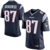 Image of New England Patriots Rob Gronkowski Navy Blue/Silver JERSEY 2018 - 2019