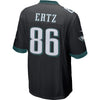 Image of Men's Zach Ertz Black Philadelphia Eagles Super Bowl LII Game Jersey 2019