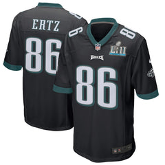 Men's Zach Ertz Black Philadelphia Eagles Super Bowl LII Game Jersey 2019