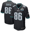 Image of Men's Zach Ertz Black Philadelphia Eagles Super Bowl LII Game Jersey 2019